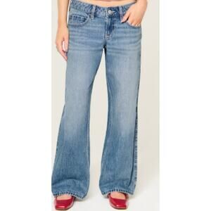 Hollister Medium Wash Women's Low Rise Baggy Jeans sz 25R